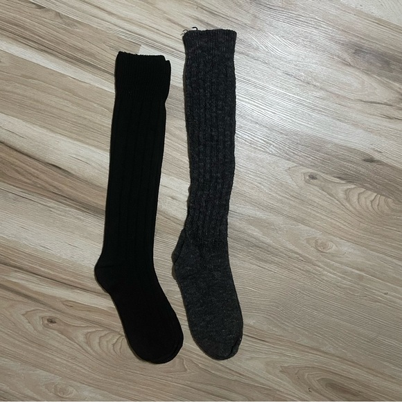Universal Thread black and charcoal gray boot socks - Picture 2 of 5